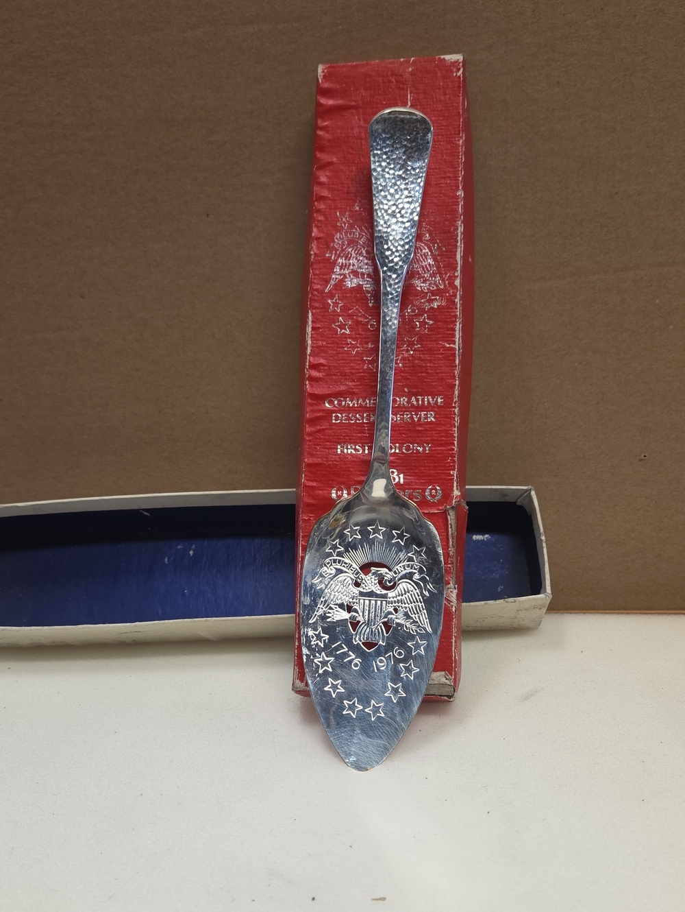 Commemorative Silver Plated Dessert Server Spoon - 1776-1976
